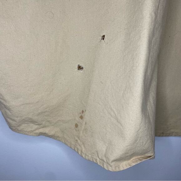 Carhartt Vintage Short Sleeve Workwear Khaki Twill Button Down Shirt Size L - Picture 7 of 8